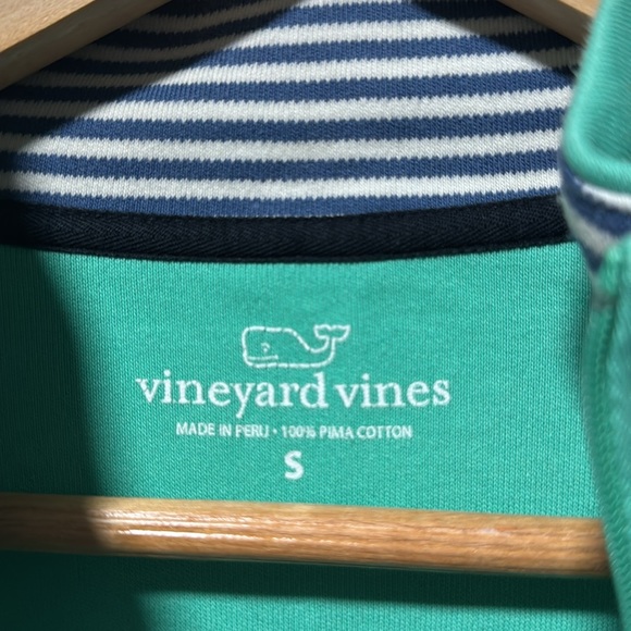 Vineyard Vines light green Pima cotton quarter zip size small - Picture 2 of 3